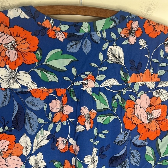 ANTHROPOLOGIE MAEVE Elan Scarf Floral Print Tie Front Blouse Size 8 - Picture 10 of 16
